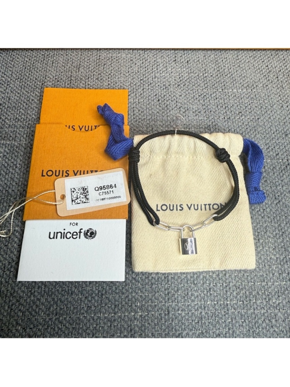 Louis Vuitton Lock it padlock UNICEF adjustable bracelet